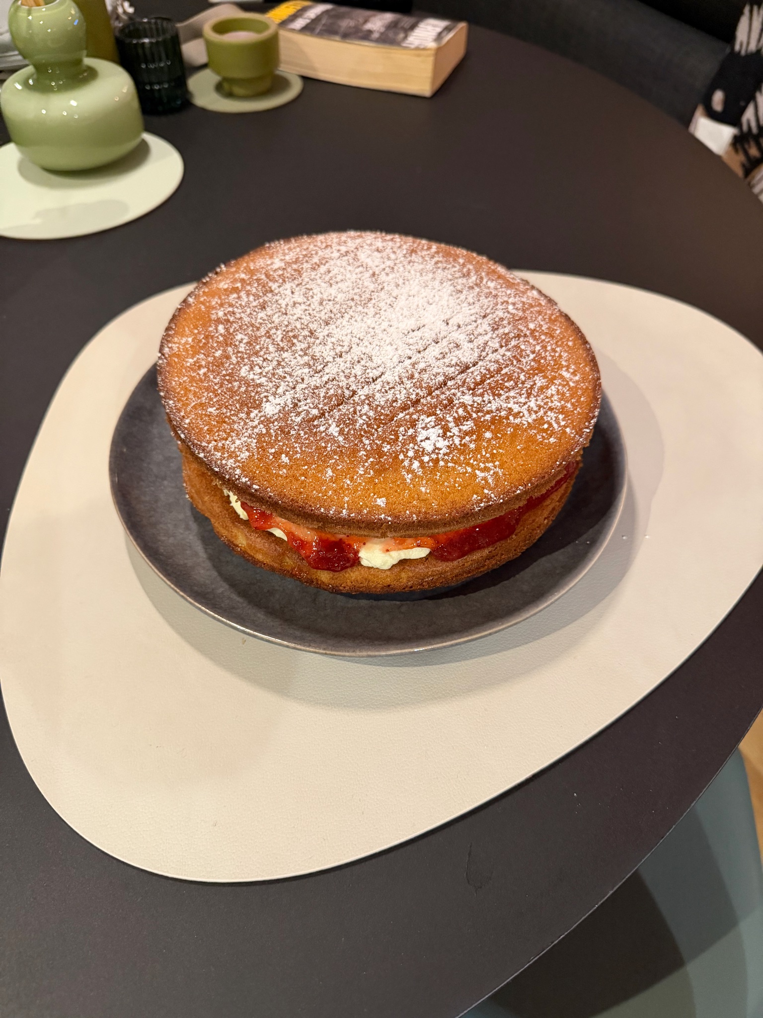 A freshly baked "victoria sponge" cake A freshly baked "victoria sponge" cake